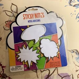 💜 Comic Book Style Speech Bubble Sticky Notes NWT